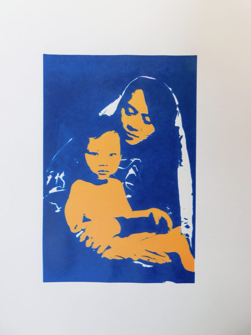 21 century Madonna and Child - My mother is an artist,3.2020screen printing,37x24 cm